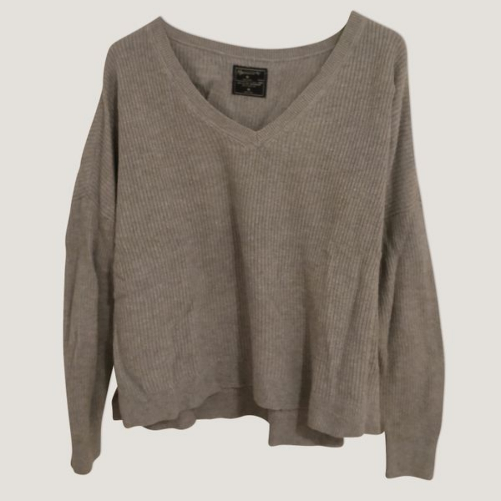 Grey V-Neck Sweater